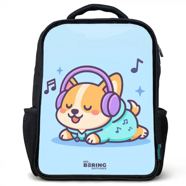 Rugzak kind - Zwart - Kawai - Hond - Muziek