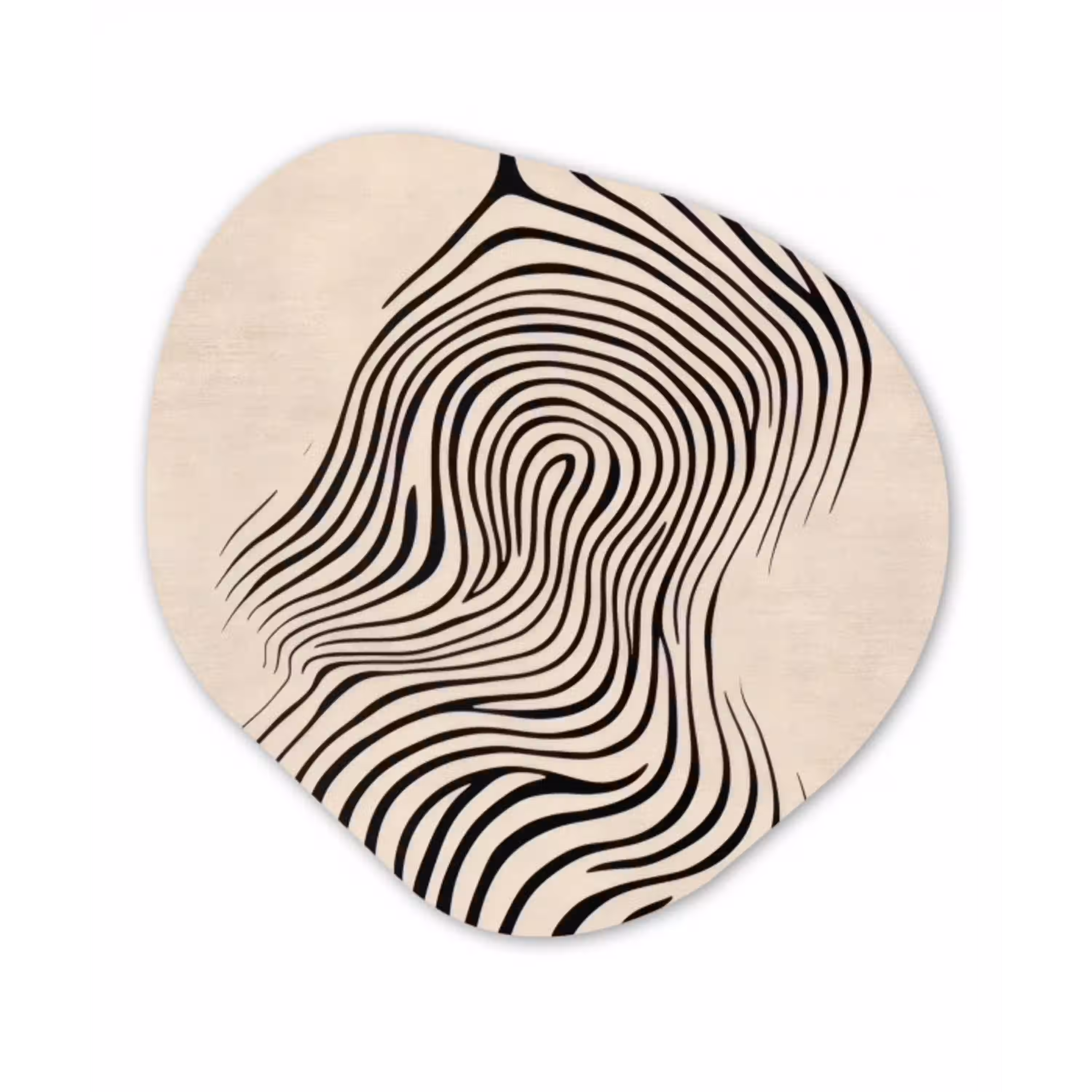 Lijnen - Abstract - Golvend - Zwart Wandcirkel Organisch Plexiglas middel -3d