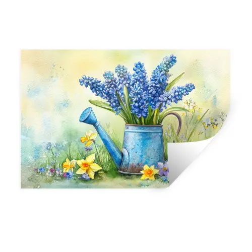 Gieter - Lavendel - Bloesems Muursticker klein -3d
