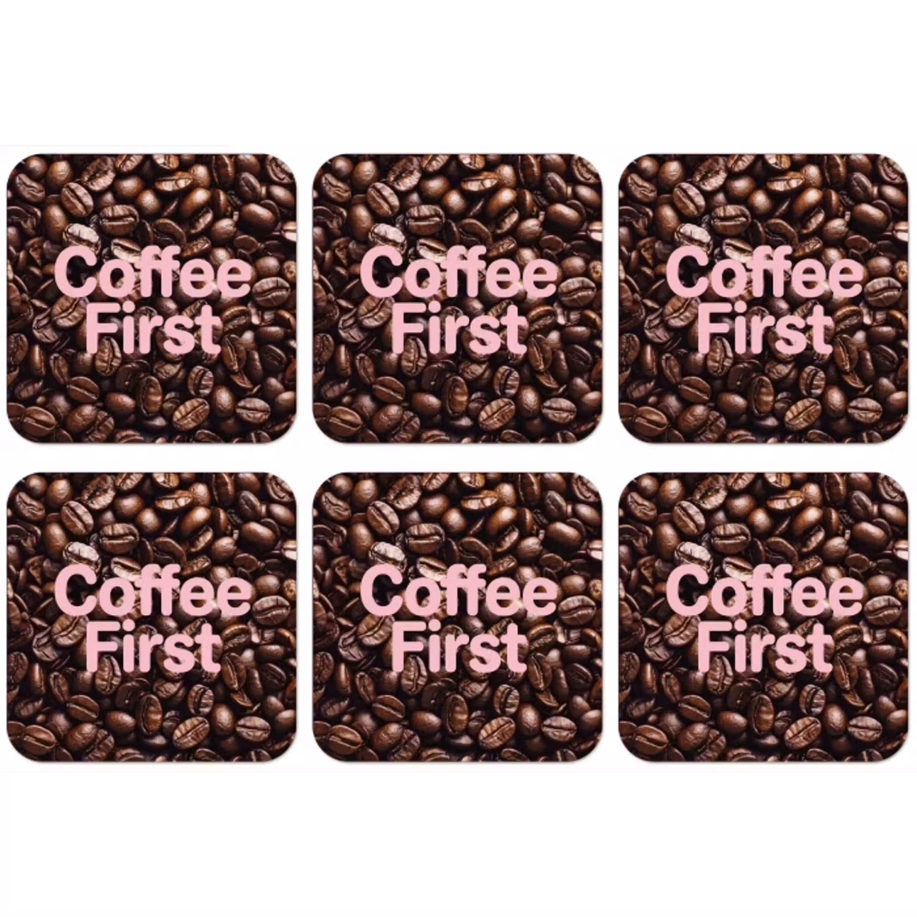 Coffee First - Koffiebonen - Roze onderzetter kurk middel -zkaufland3dotto