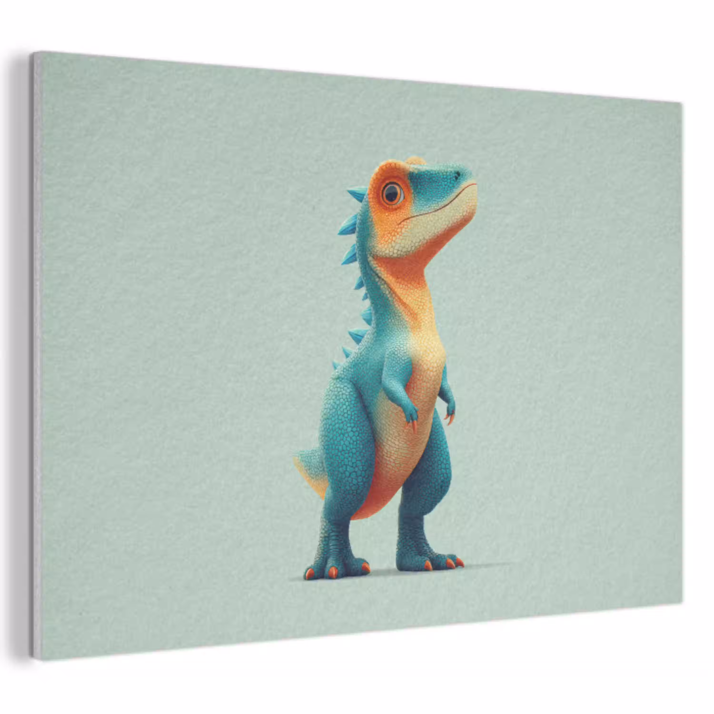 Cartoon - Dino - Oranje - Stekels PET vilt klein -3d