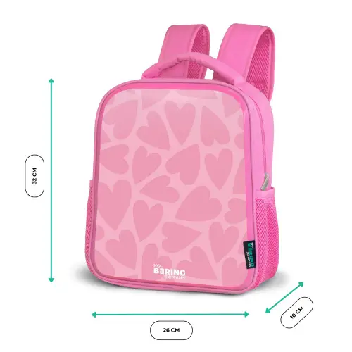 Roze hartjes patroon Kinderrugzak - Roze middel -productfoto_formaten