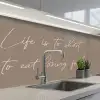 Life is to short to eat boring food keuken achterwand 2 middel -3d_schuin
