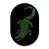 Krokodil - Groen - Tijgerachtig - Strepen Wandcirkel Ovaal Forex klein -3d