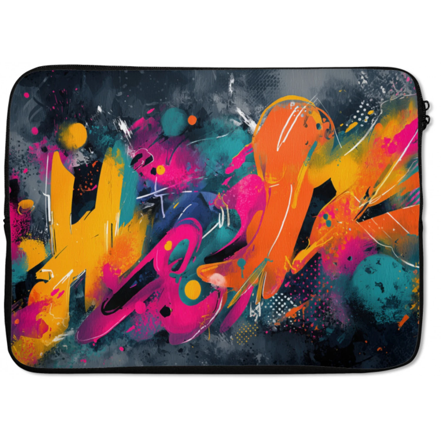 Abstract - Graffiti - Kleurrijk - Verfspatten laptophoes neopreen klein -zkaufland3dotto