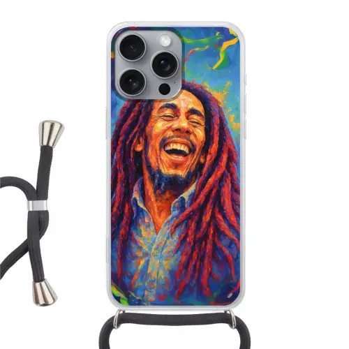 Regenboogkleuren - Man - schilderij Hoesje iPhone 16 Pro Max met koord klein -3d