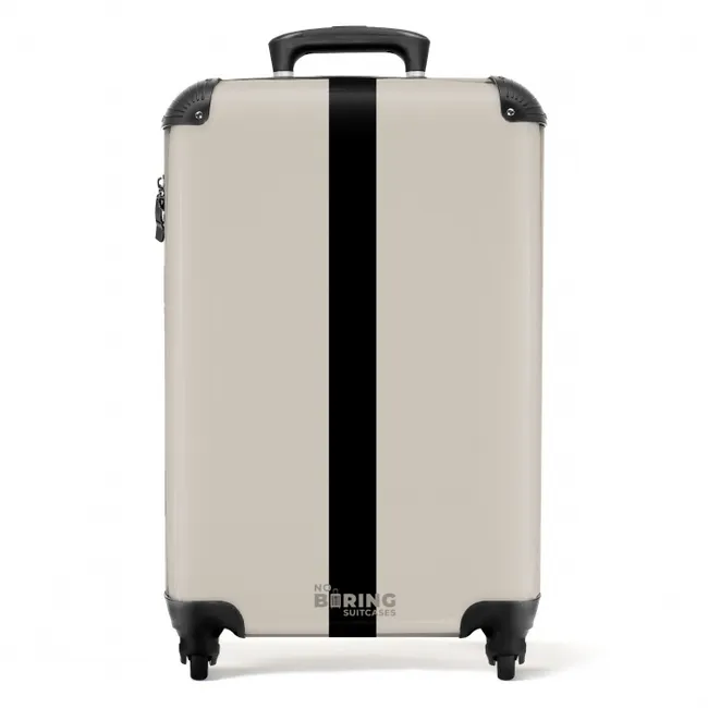 Koffer - Minimal - Licht beige met zwarte streep