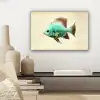 Schubben - Vis - Mint - Minimalistisch canvas 2cm klein -sfeer6