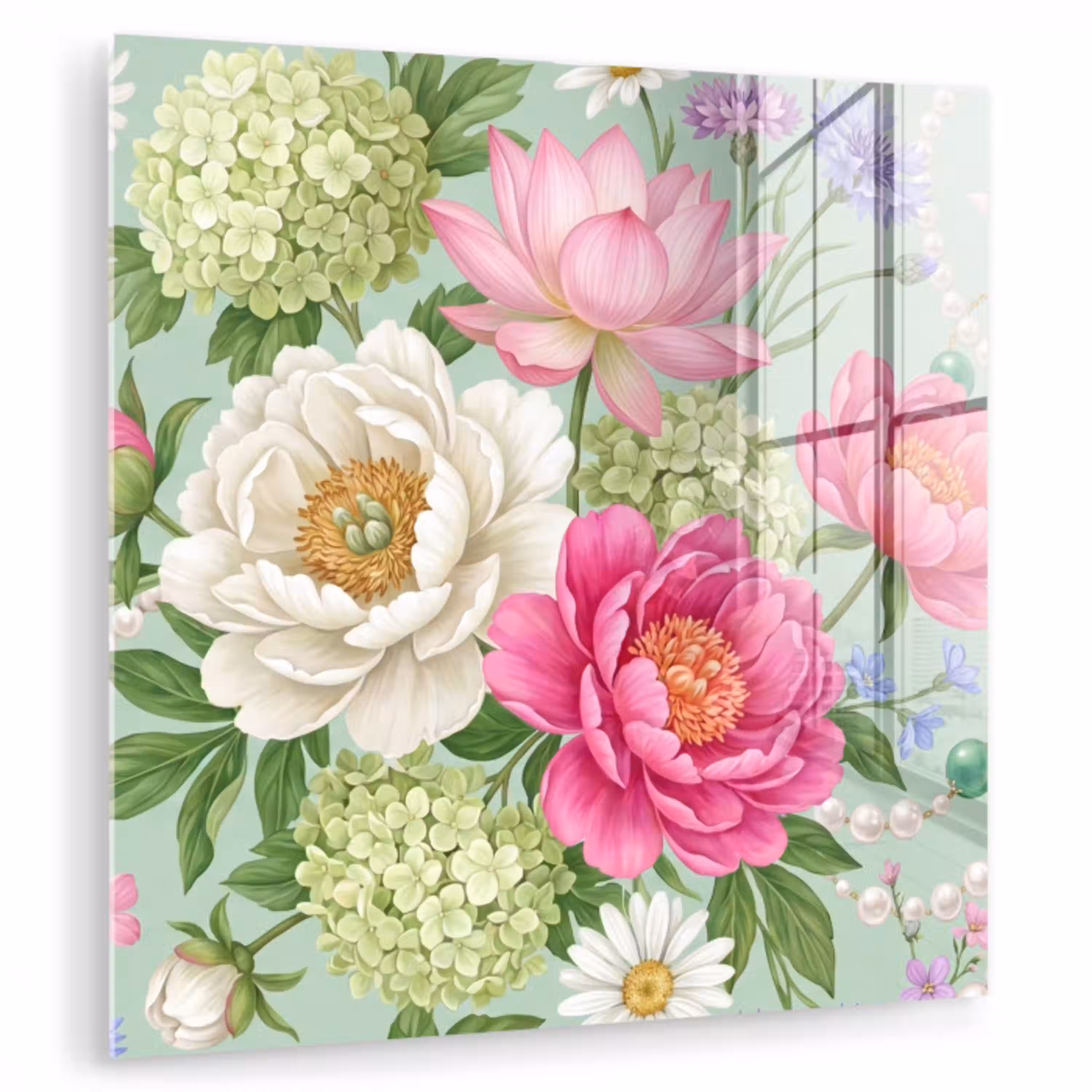 Bloemen - Patroon - Botanisch - Groen plexiglas 5mm klein -zzzproduct_nieuw
