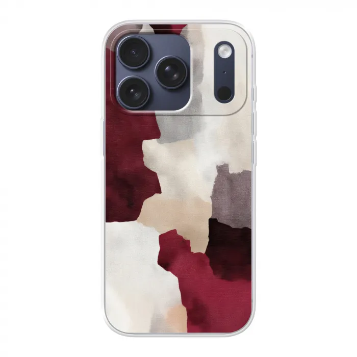 Abstract - Kleurbakken - Rood Telefoonhoesje iPhone 17 Pro klein -3d