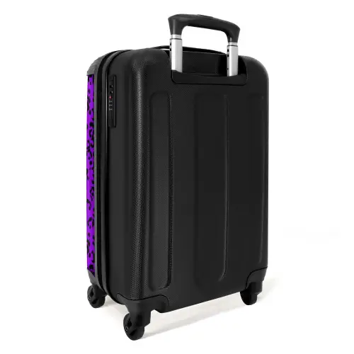 Panterpatroon in paars en zwart NBS - Handbagage koffer - Kinderen Unisex middel -achterkant