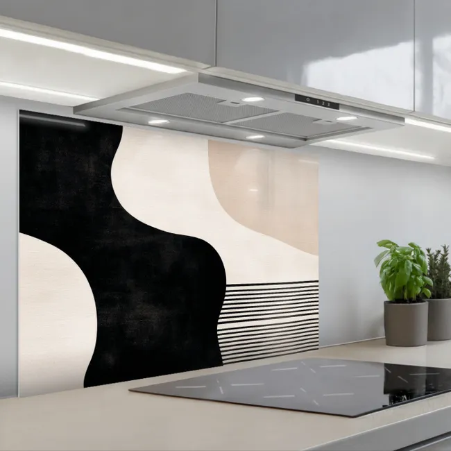 Spritzschutz Küche - Abstrakt - Japandi - Beige - Modern