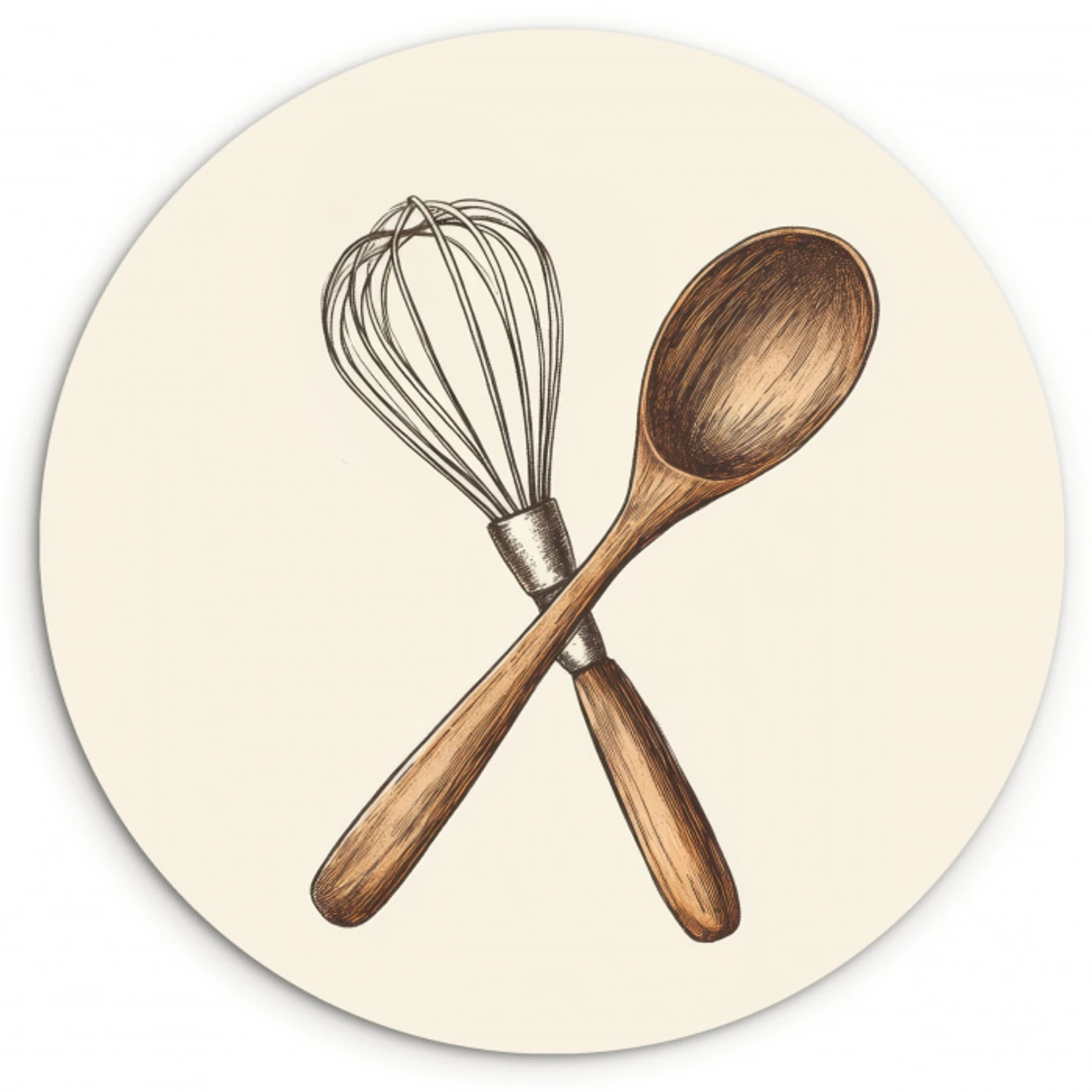 Garde - Hout - Beige Wandcirkel kunststof plaat 5mm dik klein -3d