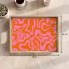 Patroon - Roze - Oranje - Abstract - Modern Dienblad Rechthoek middel -USP_Formaat