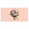 Margrieten - Boeket - Strikje - Roze Muismat XXL klein -3d_leeg