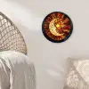 Mozaïek - Glas - Maan - Donkerblauw Wandcirkel kunststof plaat 5mm dik klein -sfeer5
