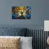 Boom - Levensboom - Blauw - Goud poster papier klein -sfeer2