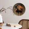 Koptelefoon - Bruin - Verf - Vintage Wandcirkel kunststof plaat 5mm dik klein -sfeer4