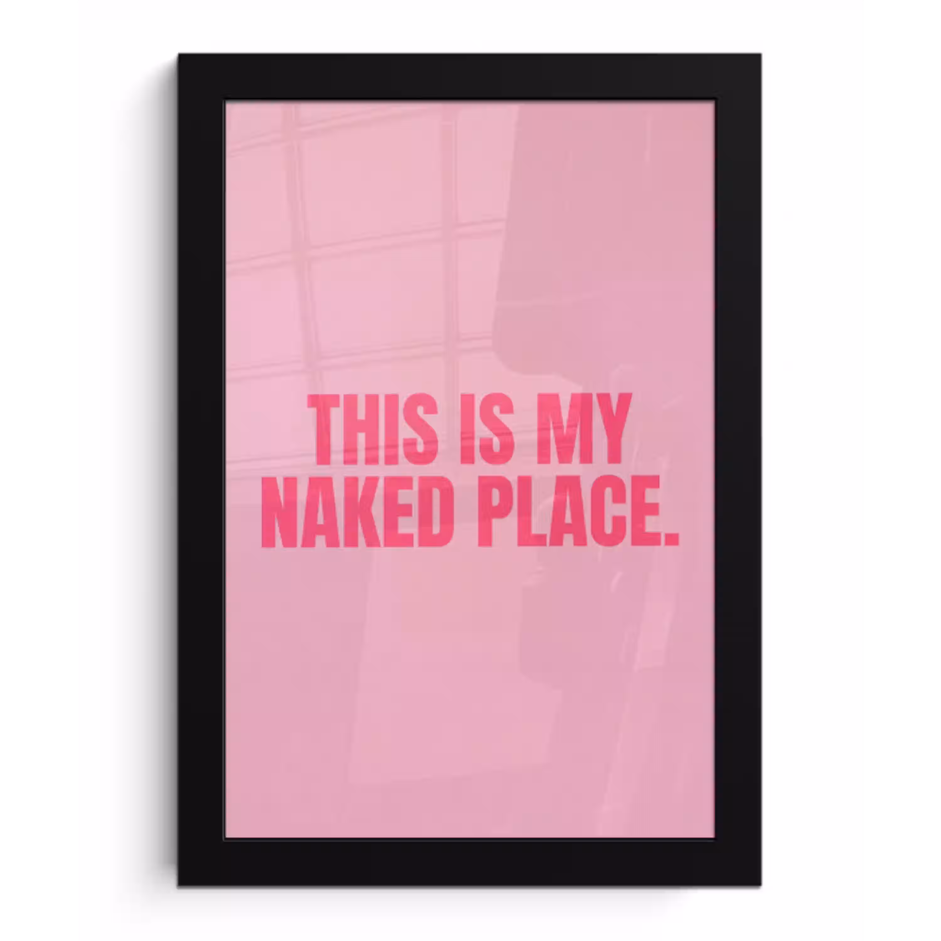 Tekst - Modern - Roze fotolijst zwart zonder passe partout klein -3d