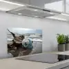 Schelp - Strand - Blauw - Zee keuken achterwand spatscherm klein -3d_schuin