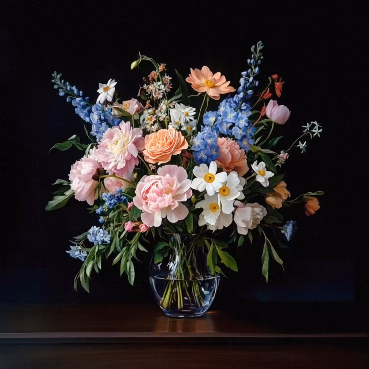 Behang - Pastel - Bloemen - Glazen - Vaas