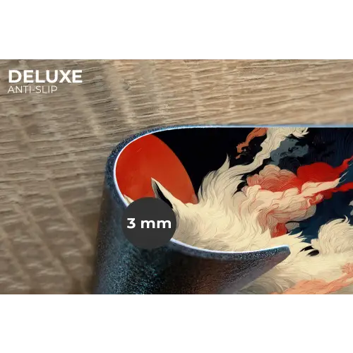 Witte vos - wolken - maan Placemat vinyl groot -closeup