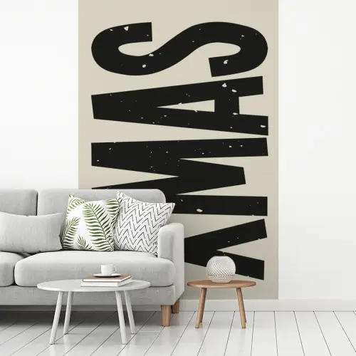 Kerst - Christmas - Japandi - Beige fotobehang vinyl groot -woonkamer
