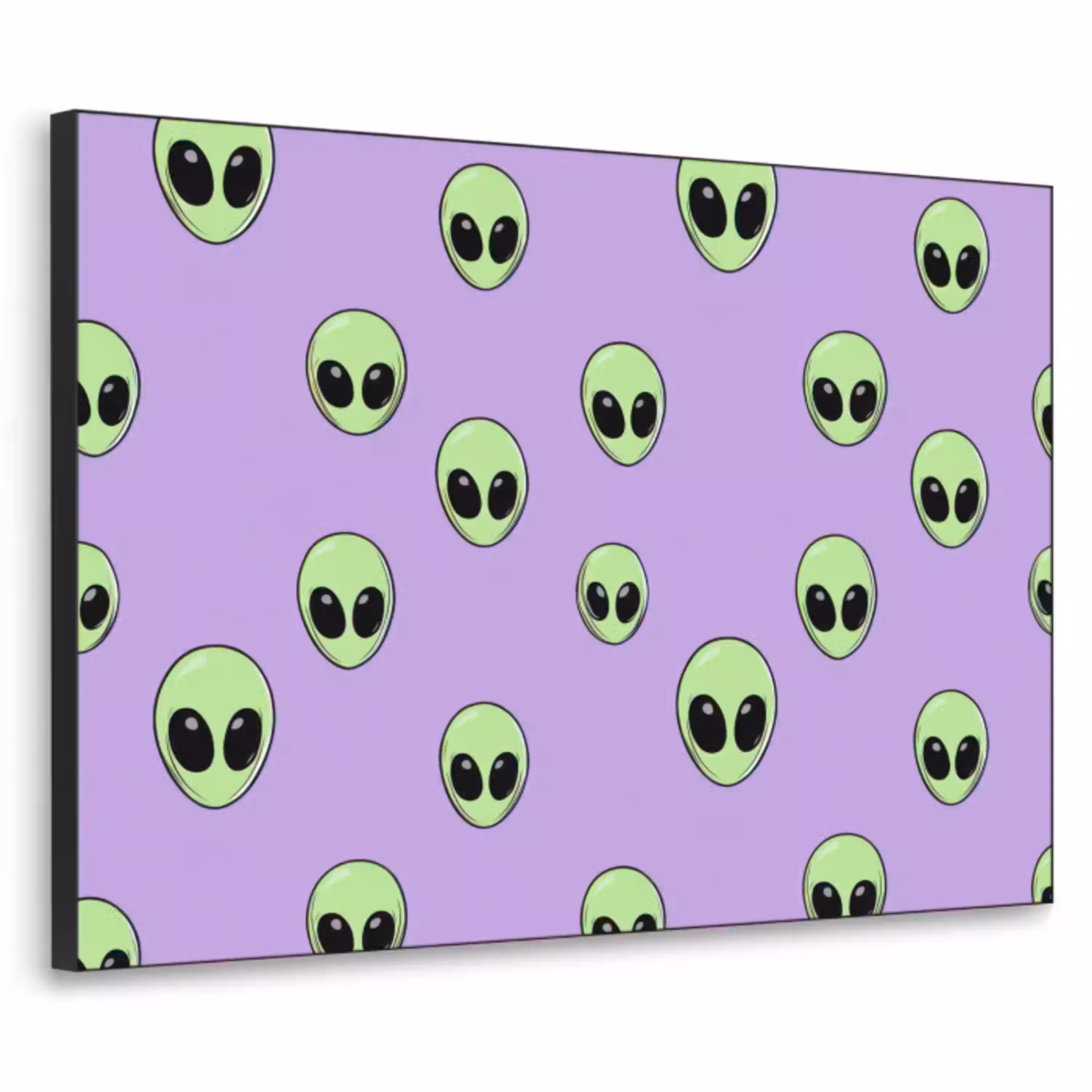 Alien - Retro - Lila Textielframe zwart klein 947 -3d