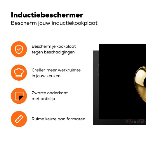 Appel - Goud - Chrome - Zwart Inductie beschermer vinyl 3mm klein -zzzzzzz-td-ups