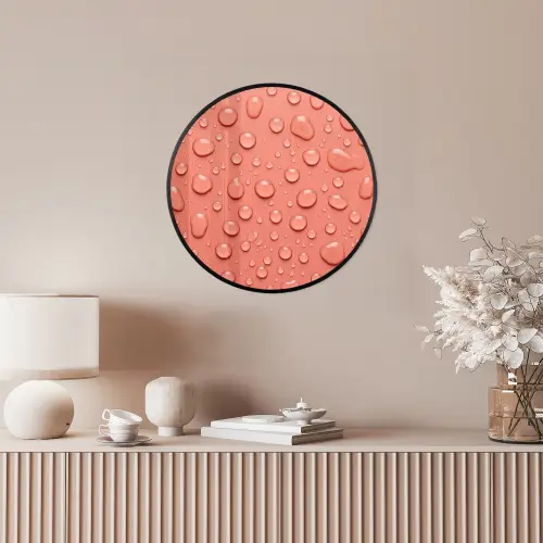 Water - Druppels - Roze Fotolijst rond zonder passe partout klein -sfeer3