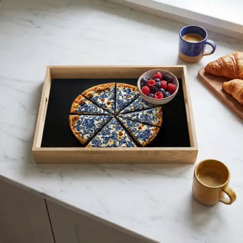 Pizza - Eten - Delftsblauw Dienblad Rechthoek middel -sfeer2