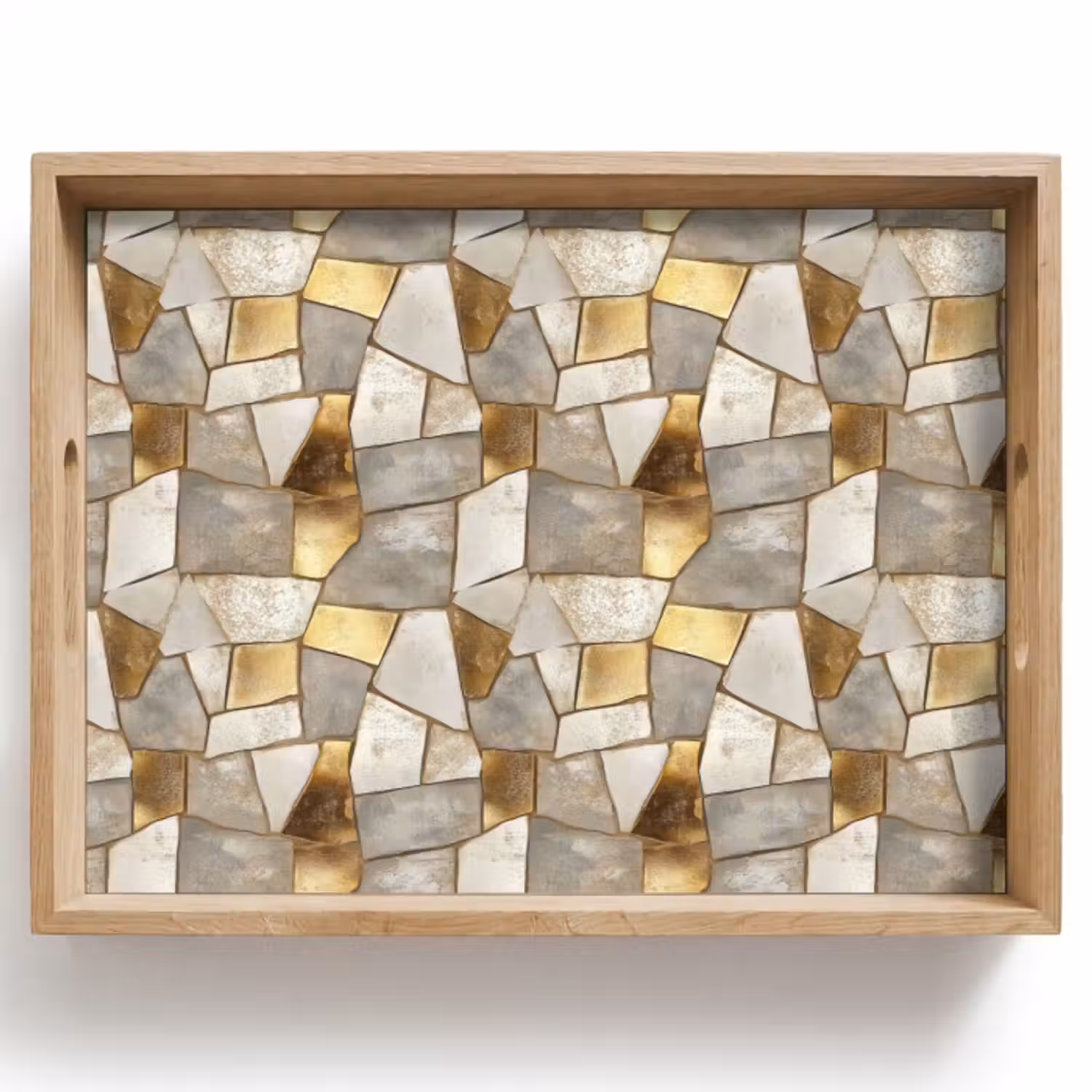 Tablett - Mosaik - Marmor - Gold