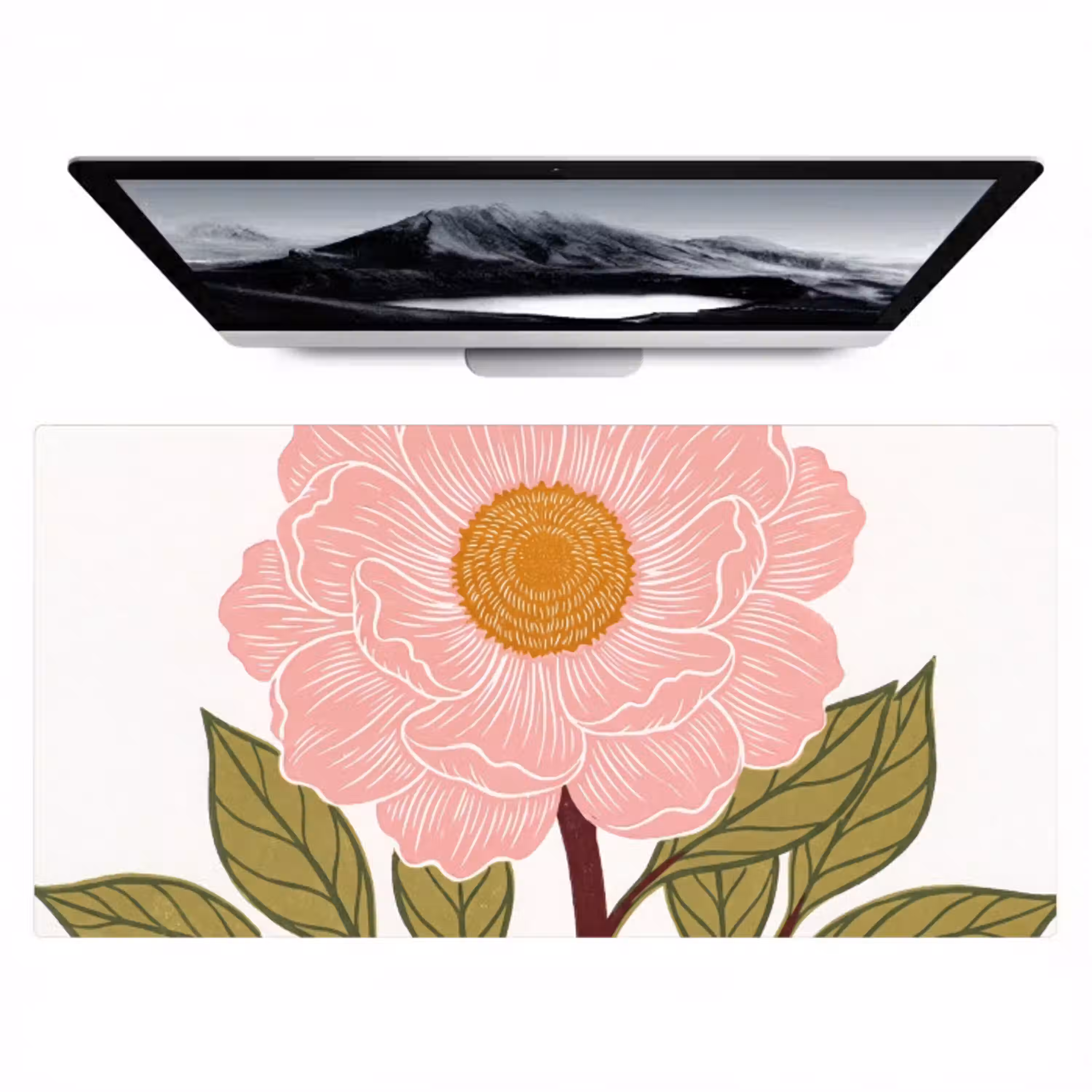 Bloemen - Roze - Illustratie Muismat XXL klein -zzz3d