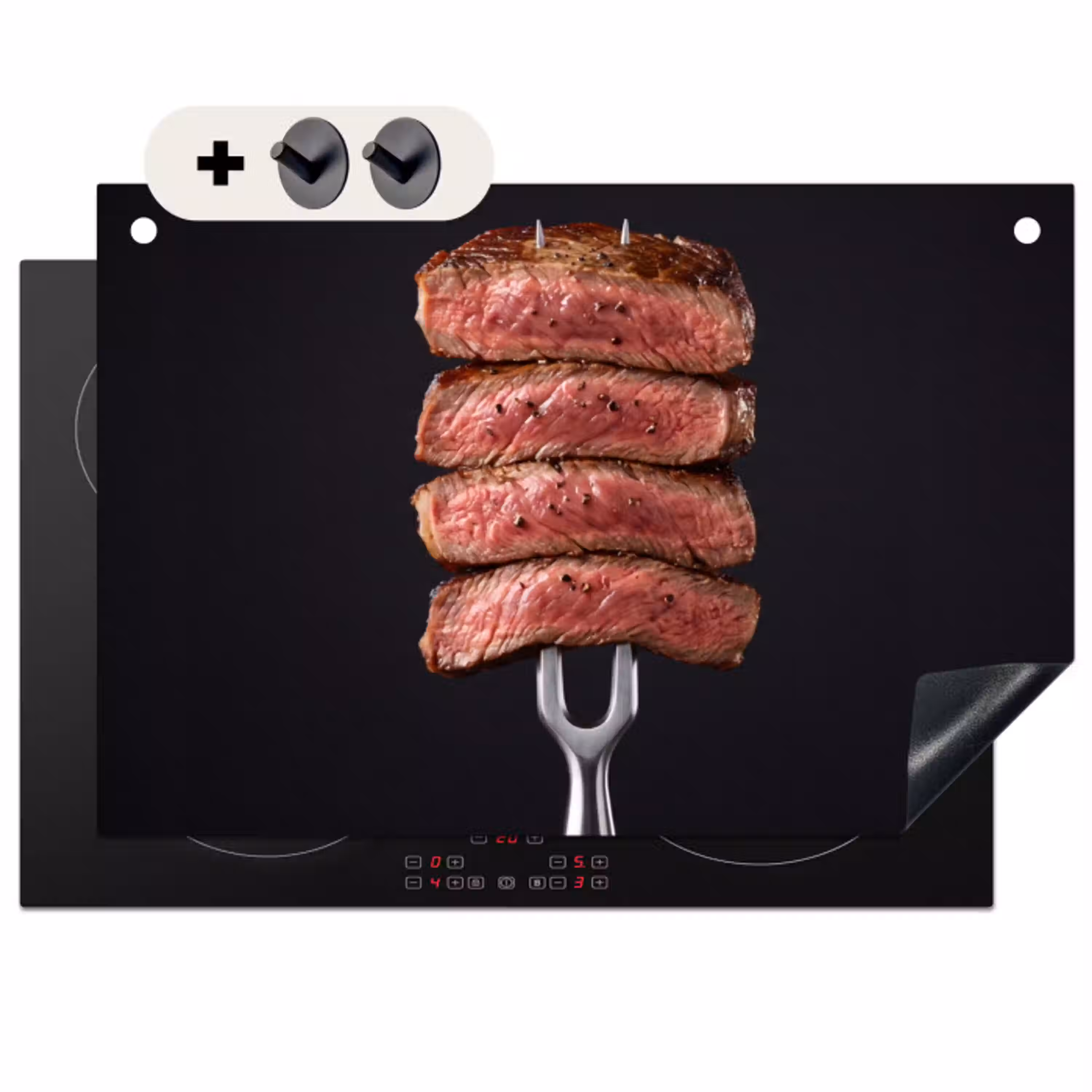 Eten - Rosé - Vork Inductie beschemer met haakjes klein -3d