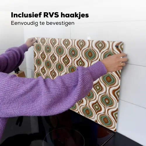 Motief - Patroon - Kleurrijk Inductie beschemer met haakjes klein 777 -ky-ophangen-nl