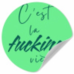 c'est la fucking vie - Groen - Penseelstijl Wandcirkel behangsticker klein -3d