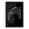 Paard - Dieren - Zwart - Portret fotolijst zwart zonder passe partout klein -3d