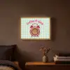 Koffie - Klok - Groen Light Box met batterij (Wandlamp) middel -sfeer4