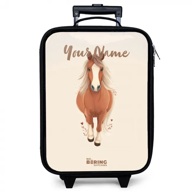 Bruin paard in gallop Kinderkoffer - Zwart klein -zzz_website3d