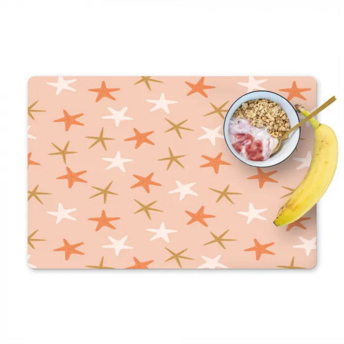 Zee - Dieren - Roze - Zeesterren Placemat vinyl groot 368 -zzzproduct_Kitchenyeah-website