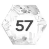 Grijze patronen - Traditioneel Naambord Hexagon klein -3d