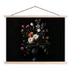 Bloemstuk - Vaas - Zwart textielposter latten blank klein -3d