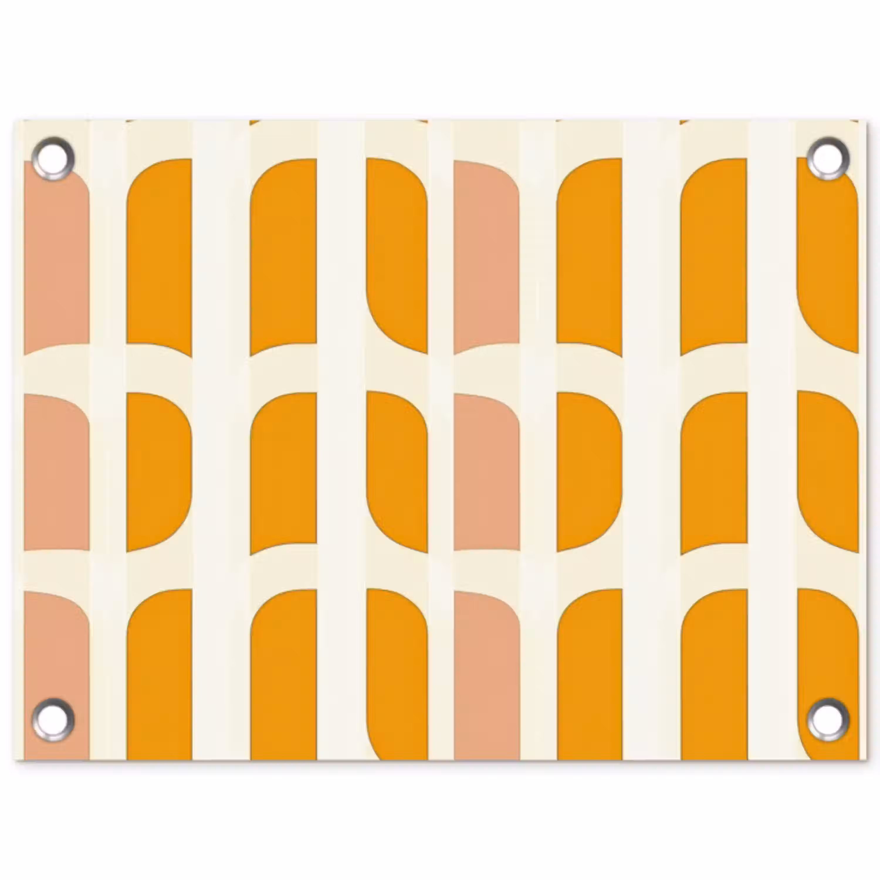 Geometrisch - Patroon - Geel - Roze tuinposter los doek klein 239 -3d