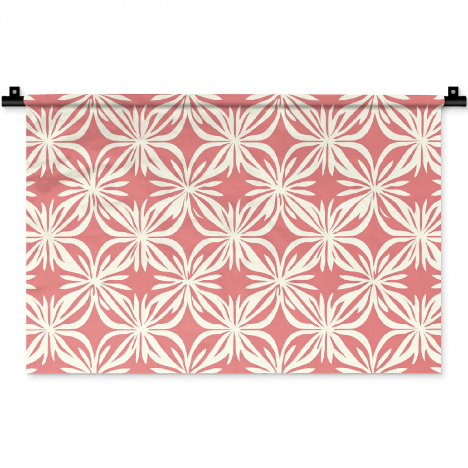 Roze - Bloemenmotief - Wit - Modern Wandkleed katoen klein 269 -zz3d