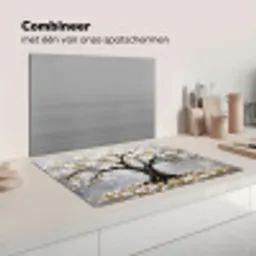 Boom - Bloemen - Natuur - Abstract - Wit Inductie beschermer vinyl 3mm klein -wsfeer7_website