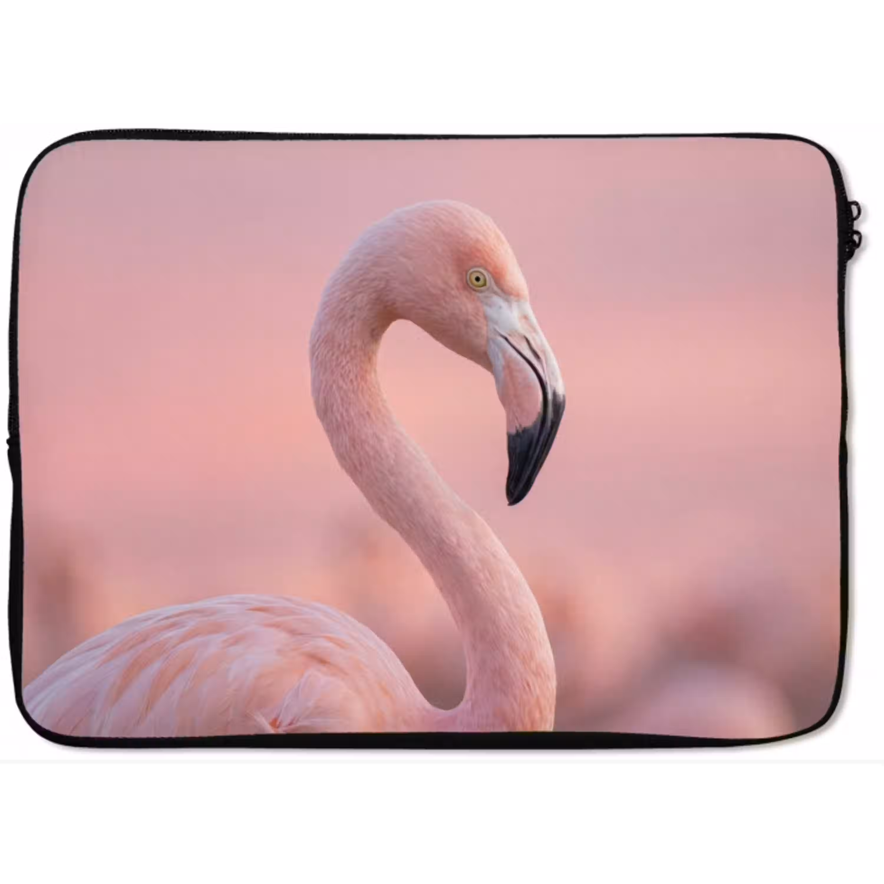Flamingo - Portret - Roze laptophoes neopreen klein -zkaufland3dotto