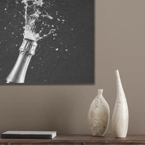 Champagne - Zwart - Spetters - Popping PET vilt klein -sfeer6_closeup