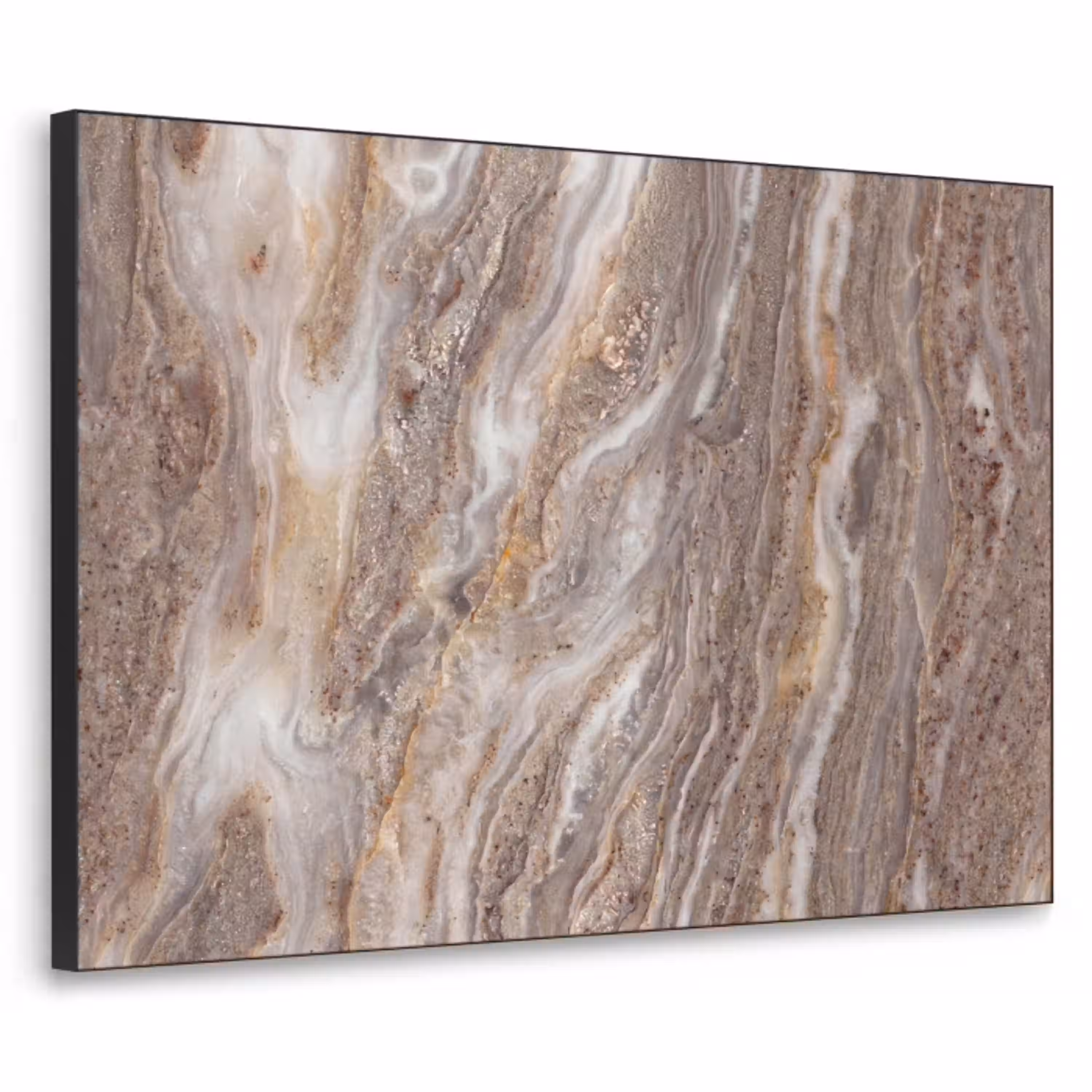 Textuur - Steen - Abstract - Beige Textielframe zwart klein -3d