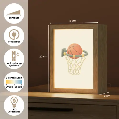 Basketbal - Net - Oranje Light Box met kabel klein -USP_NL