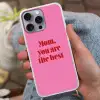 Moeder - Boodschap -Roze Hoesje iPhone 16 Pro Max met koord klein -sfeer3
